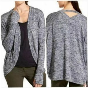 Athleta Pose yoga Wrap cardigan Marled gray Soft, Draping Size s/347868